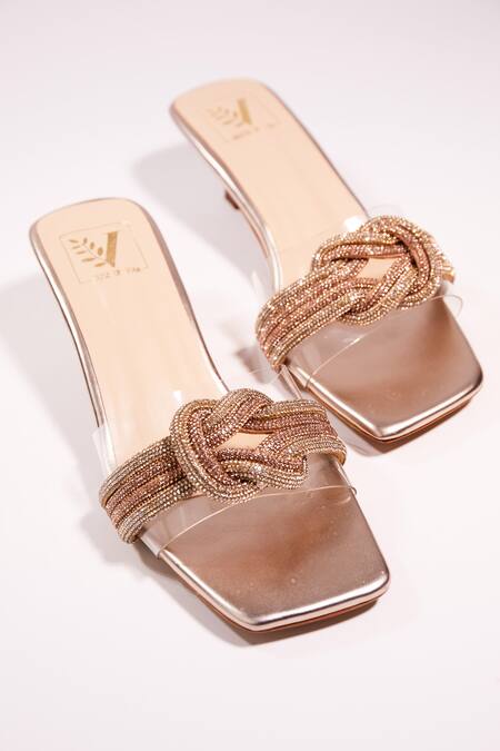 Buy House Of Vian Gold Crystals, Stones Swarovski Heels Online at Aza Fashions Buy_House Of Vian_Gold Crystals, Stones Swarovski Heels _Online_at_Aza_Fashions