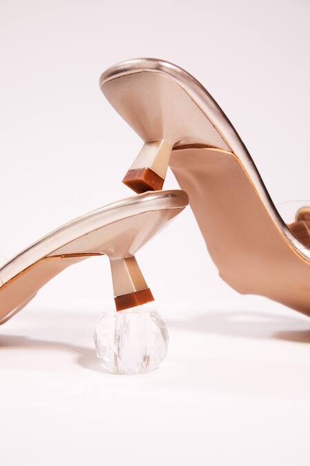 Shop House Of Vian Gold Crystals, Stones Swarovski Heels Online at Aza Fashions Shop_House Of Vian_Gold Crystals, Stones Swarovski Heels _Online_at_Aza_Fashions