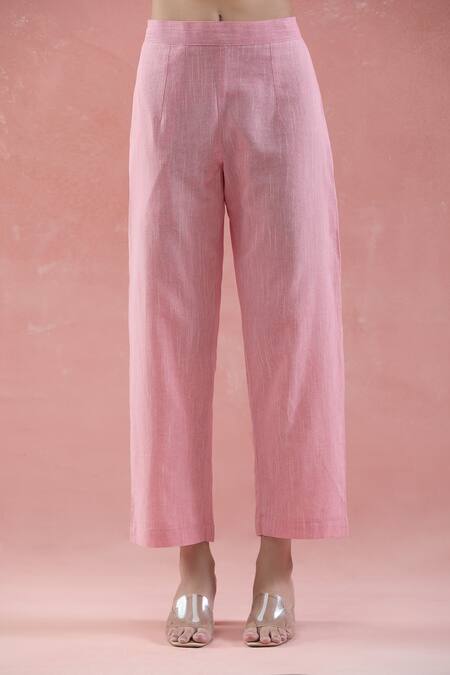 Buy Naintara Bajaj Pink Cotton Mandarin Collar Pintucked Kurta Set Online at Aza Fashions Buy_Naintara Bajaj_Pink Cotton Mandarin Collar Pintucked Kurta Set _Online_at_Aza_Fashions