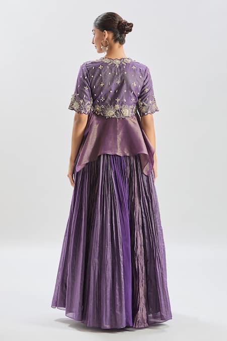 Shreeka Floral Peplum Top & Skirt Set 