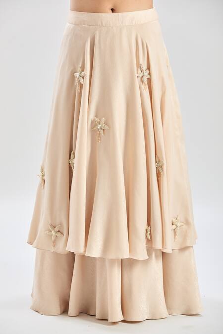 Shreeka Ivory Georgette, Satin Pearls, Crystals Resham Embroidered Jacket Skirt Set Online at Aza Fashions Shreeka_Ivory Georgette, Satin Pearls, Crystals Resham Embroidered Jacket Skirt Set _Online_at_Aza_Fashions