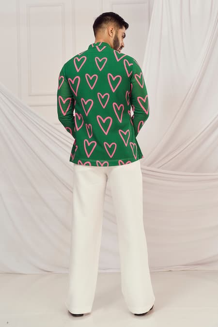 Harshita Singhvi Heart Print Elephant Embellished Kurta 