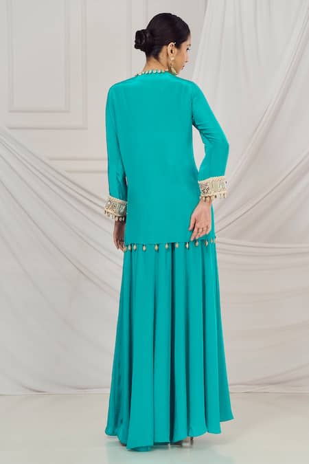 Harshita Singhvi Bead Embroidered Kurta & Palazzo Set 