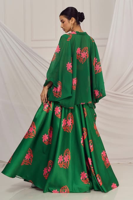 Harshita Singhvi Floral Heart Printed Lehenga & Shrug Set 