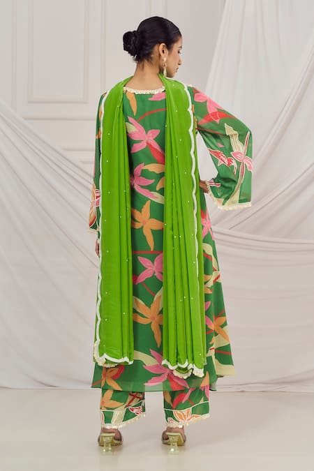Harshita Singhvi Floral Print Kaftan Kurta Set 