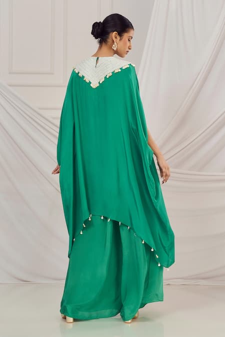 Harshita Singhvi Pearl Embroidered Kaftan Set 