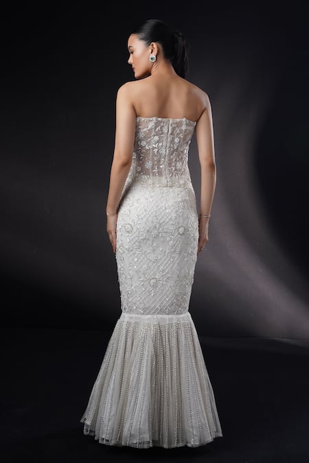 Ronak And Shruti Crystal Embroidered Mermaid Lehenga Set 