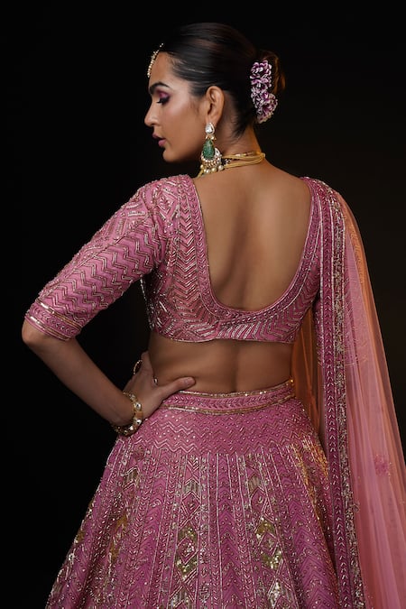 Ronak And Shruti Multi Color Embroidered Bridal Lehenga Set 