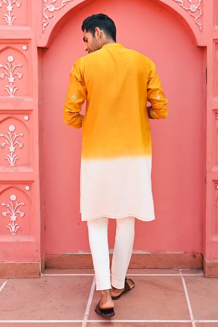 Sanvir Singh Ombre Zari Embroidered Kurta Set 