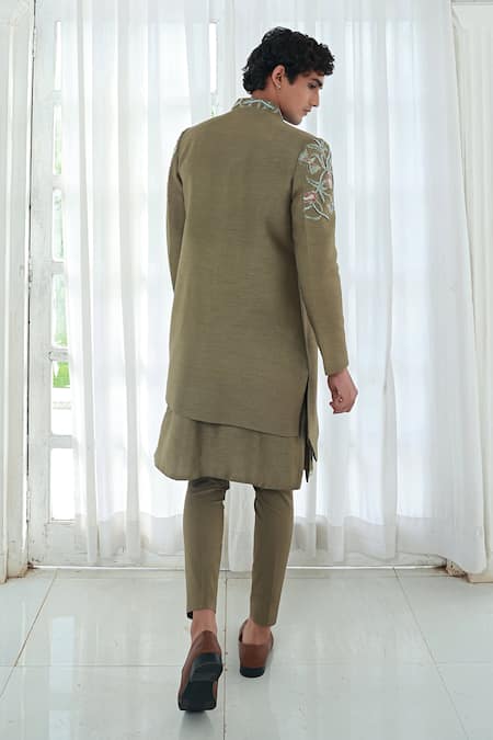 Sanvir Singh Zardozi Embroidered Kurta Set With Jacket 