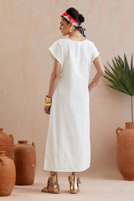 Indian Summer Story Resham Embroidered Midi Dress 