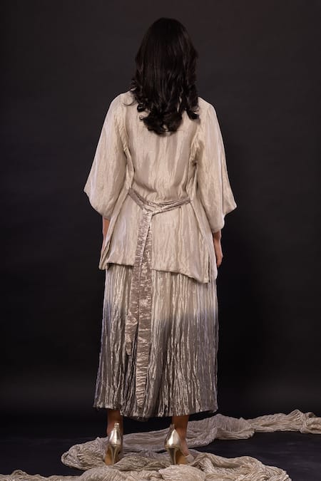 Chambray & CO. Silver Blazer & Ombre Skirt Set 