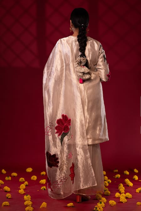 Chambray & CO. Floral Applique Angarkha Set 