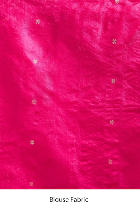 Buy_Mint N Oranges_Green Chanderi Embroidery Hand Woven Saree With Blouse Piece 