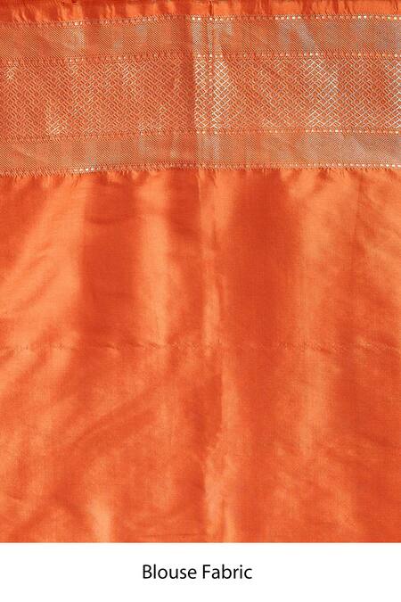 Buy_Mint N Oranges_Red Silk Embroidery Flower Vine Woven Saree 