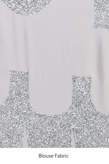 Shop_Mint N Oranges_Pink Georgette Embroidery, Sequins V-neck Floral Saree