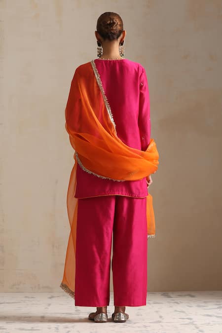 Shikha Mehta Ditsy Bloom Embroidered Kurta Pant Set 