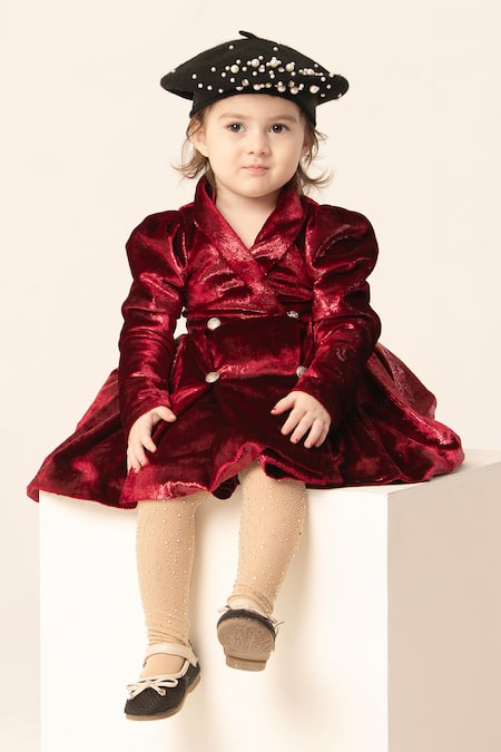 Hoity Moppet Luxe Velvet Buttoned Coat Dress 