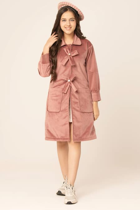 Hoity Moppet Bow Embellished Coat Dress 