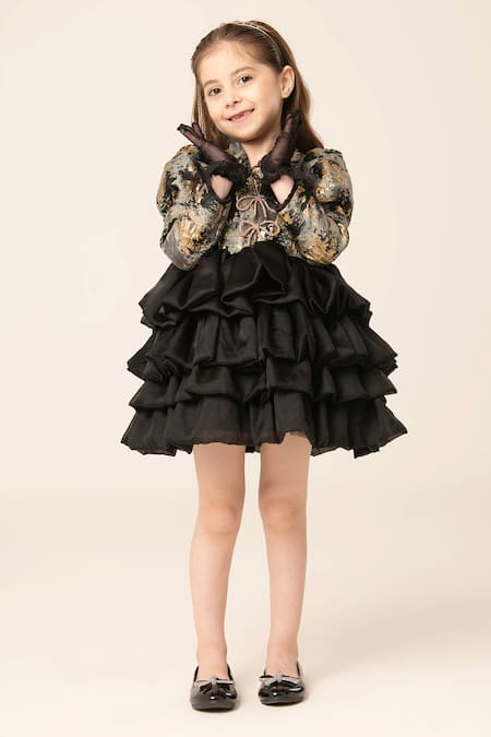 Hoity Moppet Bow Embellished Ruffle Dress 