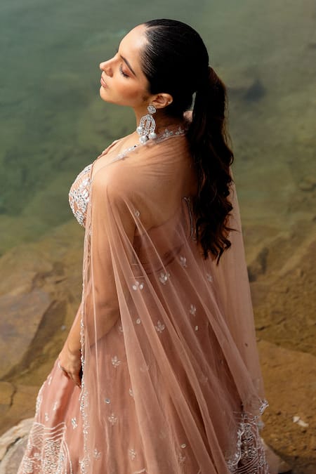 Buy Label Moni K Gold Organza Mirrors, Gota Patti, Embroidery, Sequins Champagne Lehenga Set Online at Aza Fashions Buy_Label Moni K_Gold Organza Mirrors, Gota Patti, Embroidery, Sequins Champagne Lehenga Set _Online_at_Aza_Fashions