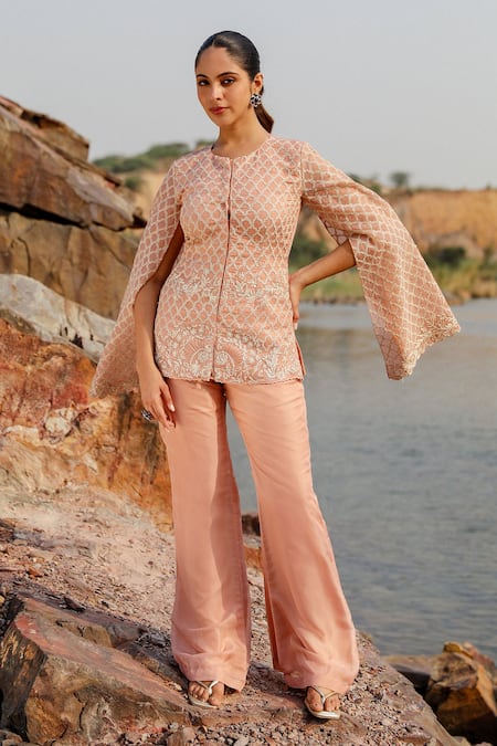 Label Moni K Dori Jaal Embroidered Jacket & Pant Set 