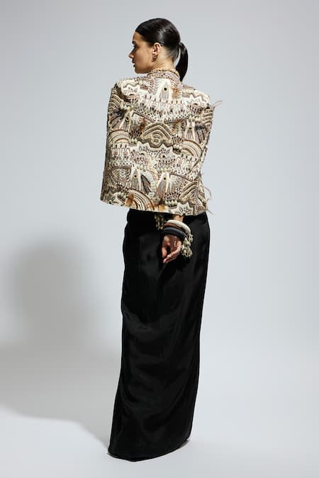 Sva By Sonam & Paras Modi Thread & Bead Embellished Jacket Skirt Set 