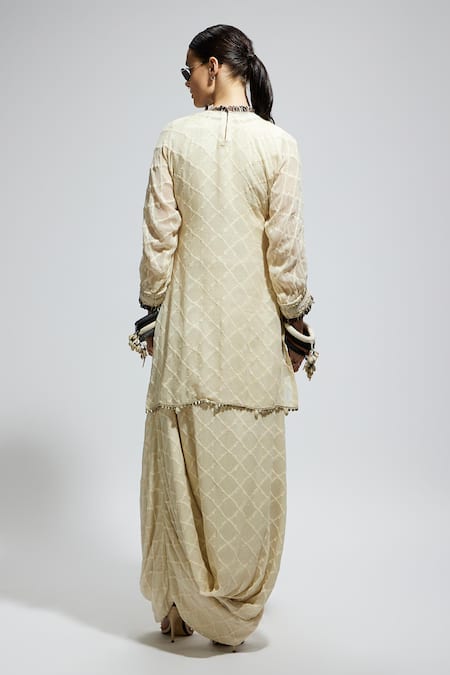 Sva By Sonam & Paras Modi Embroidered Aztec Tunic & Skirt Set 