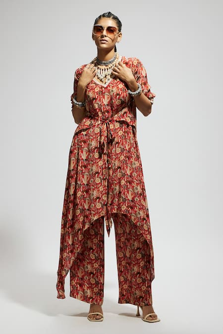 SVA by Sonam & Paras Modi Floral Bloom Print Tunic & Pant Set 