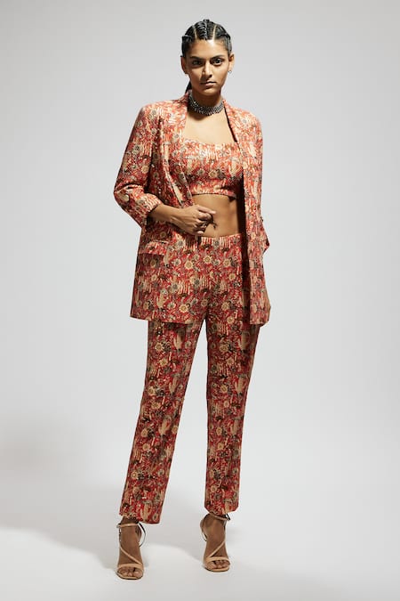 SVA by Sonam & Paras Modi Floral Jaal Print Blazer Set 