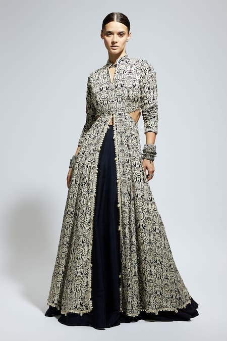 SVA by Sonam & Paras Modi Floral Jaal Print Jacket With Lehenga 