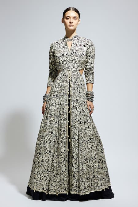 Sva By Sonam & Paras Modi Floral Jaal Print Jacket With Lehenga 