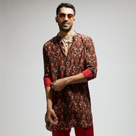 SVA by Sonam & Paras Modi Jaal Print Short Kurta 