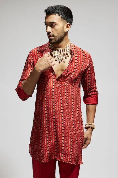 SVA by Sonam & Paras Modi Boho Print Short Kurta 