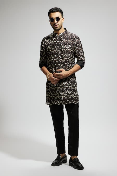 SVA by Sonam & Paras Modi Geometric Print Short Kurta 