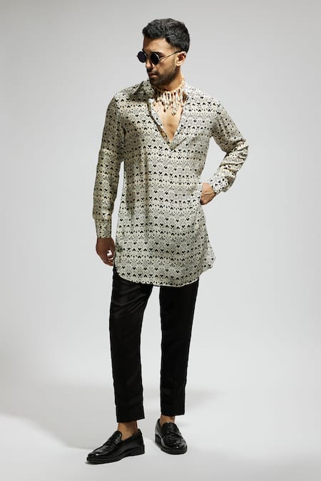 SVA by Sonam & Paras Modi Geometric Print Kurta 