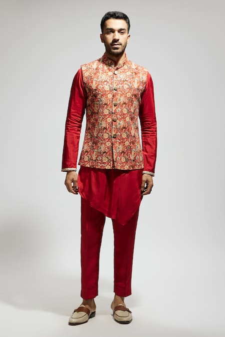 SVA by Sonam & Paras Modi Botanic Patterned Bundi Kurta Set 