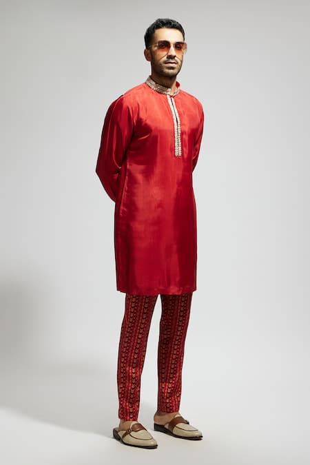 Buy Sva By Sonam & Paras Modi Orange Crepe Studs, Embroidery Metallic Embellished Kurta Set Online at Aza Fashions Buy_Sva By Sonam & Paras Modi_Orange Crepe Studs, Embroidery Metallic Embellished Kurta Set_Online_at_Aza_Fashions