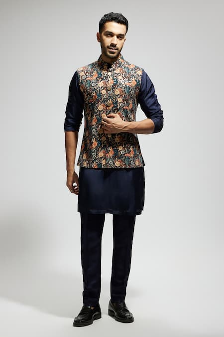 SVA by Sonam & Paras Modi Botanic Patterned Bundi Kurta Set 