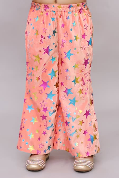 Shop_Lil Drama_Pink Polyester Glitter, Sequins, Stones Star Print Jacket Pant Set _Online_at_Aza_Fashions