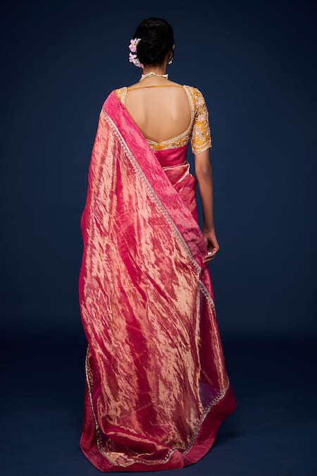 Issa Studio By Chetana & Swathi Mustard Yellow Zardozi Embroidered Blouse 