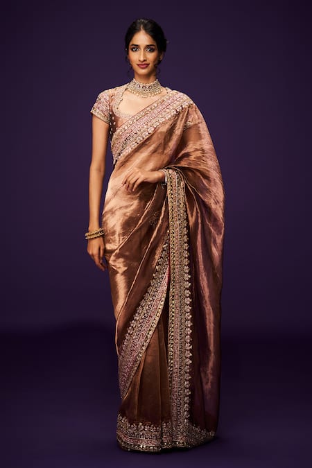 ISSA STUDIO BY CHETANA & SWATHI Sadhna Zardozi Embroidered Border Saree 