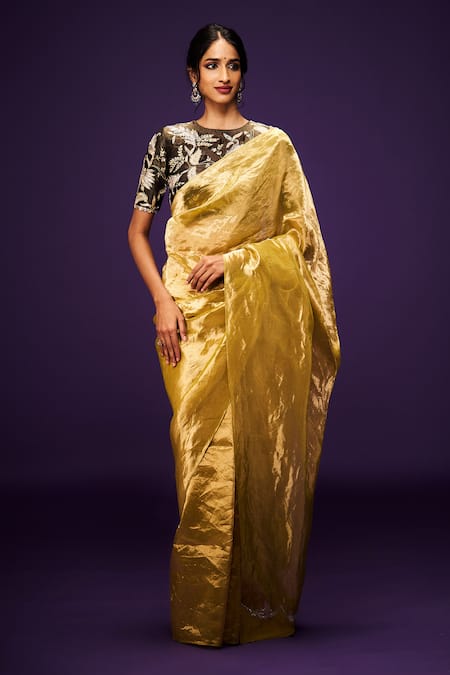 ISSA STUDIO BY CHETANA & SWATHI Vanaja Cutdana Embroidered Pallu Saree 