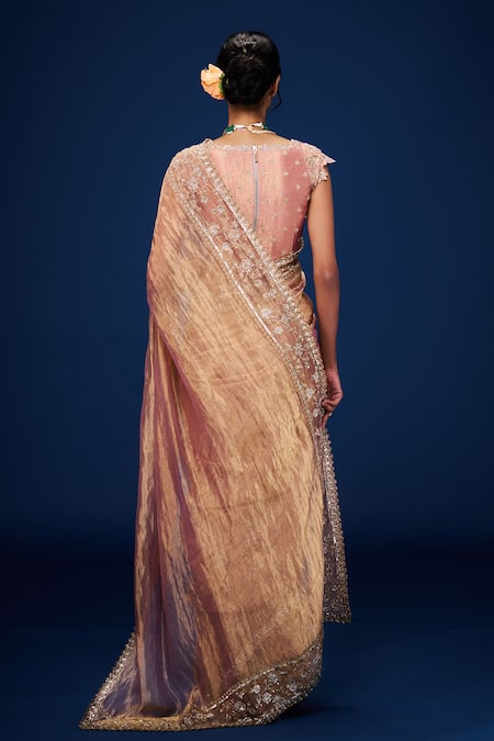 Issa Studio By Chetana & Swathi Rose Gold Fleur Embroidered Blouse 