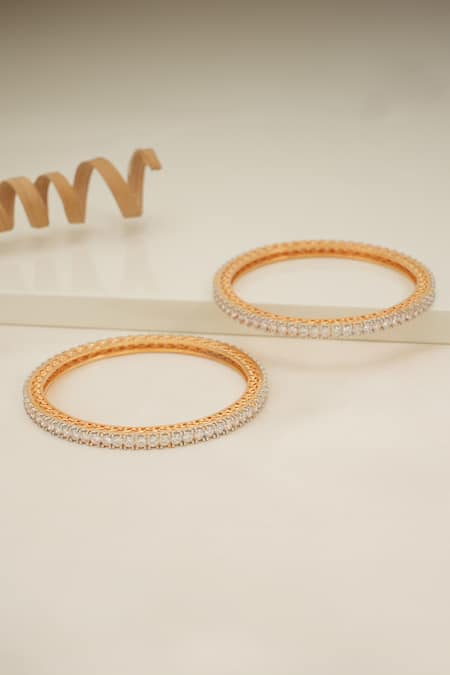 Smars Jewelry Cubic Zirconia Studded Bangles Set 