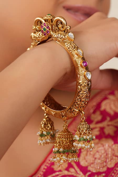 Smars Jewelry Carved Jhumka Dangler Bangle 