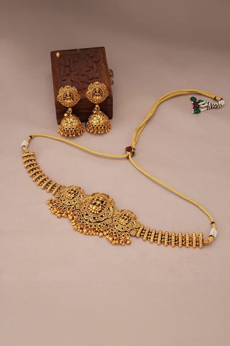 Smars Jewelry Goddess Laxmi Motif Choker Set 
