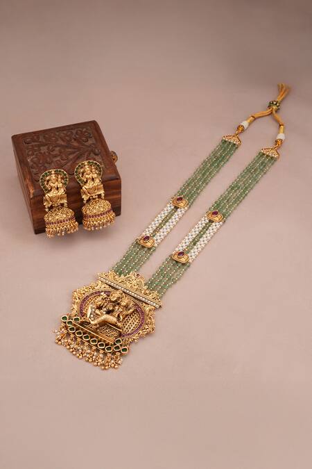 Smars Jewelry Shiv Parvati Carved Motif Necklace Set 