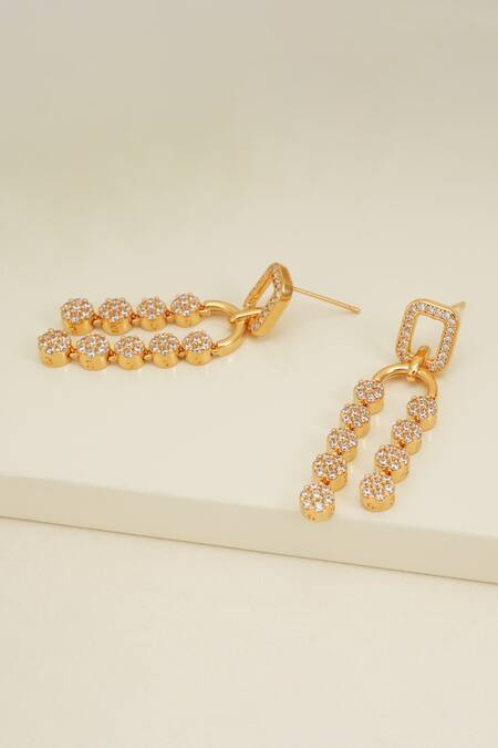 Buy_Smars Jewelry_Gold Plated Crystals Cubic Zirconia Floret Necklace Set_Online_at_Aza_Fashions