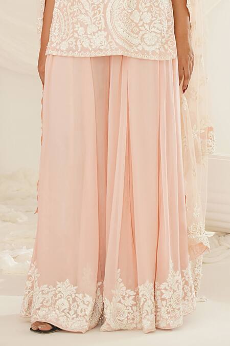 Kapda Dori Pink Georgette, Net Cut Work, Embroidery, Crystals Floral Hand Kurta Set Online at Aza Fashions Kapda Dori_Pink Georgette, Net Cut Work, Embroidery, Crystals Floral Hand Kurta Set _Online_at_Aza_Fashions